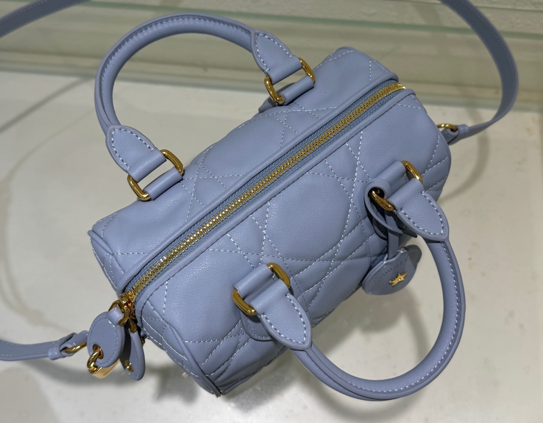 Dior Groove 20 Bag Pale Blue Macrocannage Calfskin